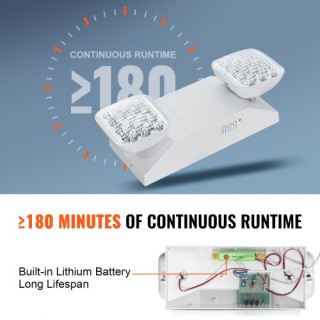 VEVOR 24τμχ Επαγγελματικός Φωτισμός LED Έξοδος με Εφεδρική Μπαταρία...