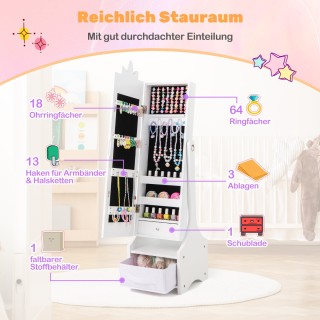 Costway Παιδική Ντουλάπα Κοσμημάτων με Ρυθμιζόμενο Καθρέφτη Σώματος... Costway Παιδική Ντουλάπα Κοσμημάτων με Ρυθμιζόμενο Καθρέφτη Σώματος...