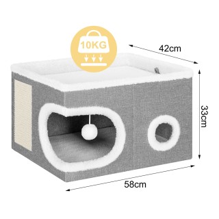 BAKAJI Γκρι Κουτί Γάτας με Ονυχοδρόμιο 58x42x33cm 02842298 BAKAJI Γκρι Κουτί Γάτας με Ονυχοδρόμιο 58x42x33cm 02842298