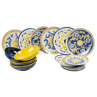 Villa DEste  Σετ πιάτων 18 τεμαχίων από πορσελάνη και πέτρα για 6 θ...