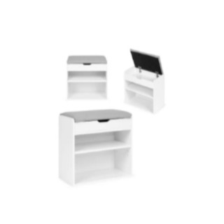 Ντουλάπι παπουτσιών με ράφια, άνοιγμα αποθηκευτικού χώρου και κάθισ... Ντουλάπι παπουτσιών με ράφια, άνοιγμα αποθηκευτικού χώρου και κάθισ...