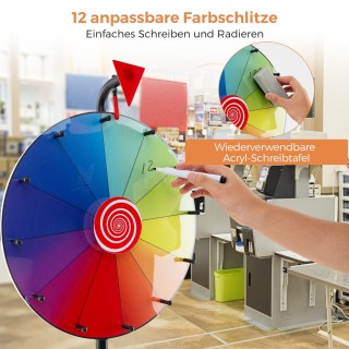 Costway  Τροχός Τύχης με Προσαρμόσιμα Χρωματικά Πεδία και Ρυθμιζόμε...