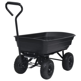 vidaXL Μαύρο Καροτσάκι Κήπου Ανατροπής 300 kg 75L 92579