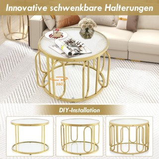 Costway Στρογγυλό Διπλό Τραπεζάκι Καφέ 60,5 εκ. με Περιστρεφόμενες... Costway Στρογγυλό Διπλό Τραπεζάκι Καφέ 60,5 εκ. με Περιστρεφόμενες...