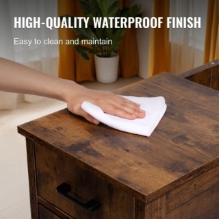 VEVOR  Αγροτικό Κομοδίνο με USB & Πρίζες, 3 Ράφια Αποθήκευσης  BSBZ...