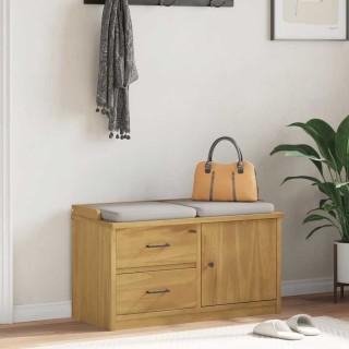 vidaXL Ξύλινο Παγκάκι Χωλ με Αποθηκευτικό Χώρο και Φινίρισμα Καρυδι...