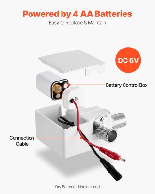 VEVOR Αυτόματος Αισθητήρας Βρύσης Μπάνιου - Χρώμιο, 16cm Ανίχνευση,...