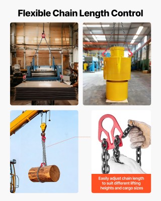 VEVOR Αλυσίδα Ανύψωσης 8mm x 3m, Βαριάς Χρήσης G80 Ατσάλινη, 3.17 Τ...