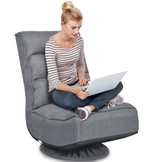 Costway Πολυθρόνα Χαλάρωσης Ρυθμιζόμενη Πτυσσόμενη Περιστρεφόμενη Δ...