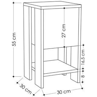 Shally Dogan Κομοδίνο με 2 ράφια και ανακλινόμενη πόρτα, μοντέρνος ...