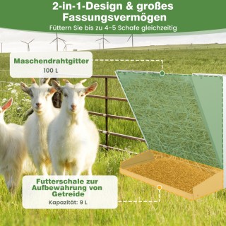 Costway Κρεμαστός Τροφοδότης Χόρτου 2-σε-1 με Δοχείο Δημητριακών γ... Costway Κρεμαστός Τροφοδότης Χόρτου 2-σε-1 με Δοχείο Δημητριακών γ...