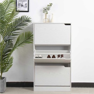 BAKAJI  Παπουτσοθήκη 3 Πόρτες Ράφια Διπλού Βάθους Ξύλο MDF 63x24x11...