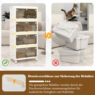 Costway  Κουτί αποθήκευσης με καπάκι, πτυσσόμενα δοχεία αποθήκευσης...