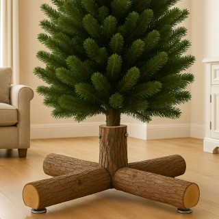 BAKAJI Ξύλινη Βάση Υποστήριξης 60x60x30εκ για Δέντρα 180-240εκ με Κ...