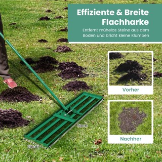 Costway Εργονομική Χειρολαβή Ισοπεδωτικής Τσουγκράνας Γκαζόν 91 x 2...