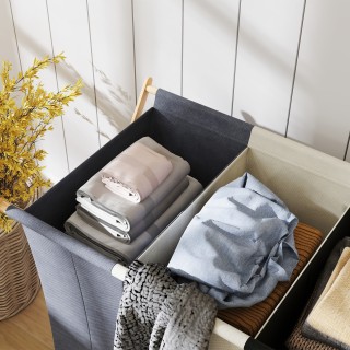 HOMCOM Πτυσσόμενο Καλάθι Απλύτων με 3 Διαμερίσματα, από Μπαμπού και... HOMCOM Πτυσσόμενο Καλάθι Απλύτων με 3 Διαμερίσματα, από Μπαμπού και...