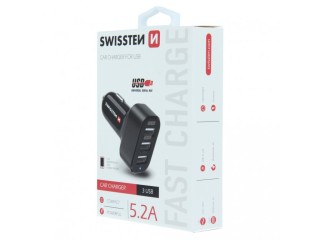 SWISSTEN Φορτιστής Αυτοκινήτου 3xUSB, 5,2 A 8595217440593