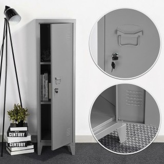 BAKAJI  Μεταλλικό ντουλάπι αποδυτηρίων με μία πόρτα και κλειδί, 3 δ...