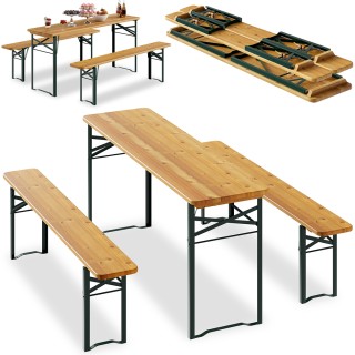 BAKAJI Σετ Μπυραρίας με 2 Πάγκους και Πτυσσόμενο Τραπέζι - Εξοικονό...