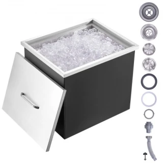 VEVOR Einbau-Eisbox, 40 qt, Edelstahl mit Deckel und ...