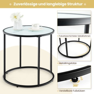 Costway Στρογγυλό βοηθητικό τραπέζι με γυάλινη επιφάνεια απομίμηση... Costway Στρογγυλό βοηθητικό τραπέζι με γυάλινη επιφάνεια απομίμηση...