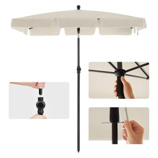 SONGMICS Ορθογώνια Ομπρέλα Μπαλκονιού, Μπεζ, 2x1.25μ, GUC20M SONGMICS Ορθογώνια Ομπρέλα Μπαλκονιού, Μπεζ, 2x1.25μ, GUC20M