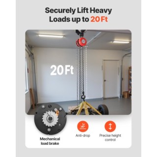 VEVOR Χειροκίνητος Ανυψωτήρας 1 Τόνου με Αναβαθμισμένη Γαλβανισμένη...