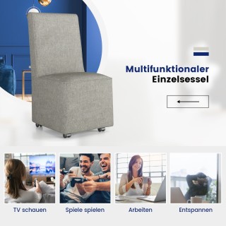 Costway  Πολυθρόνα Άνεσης και Ευελιξίας με Λινό Κάλυμμα και Ανθεκτι...