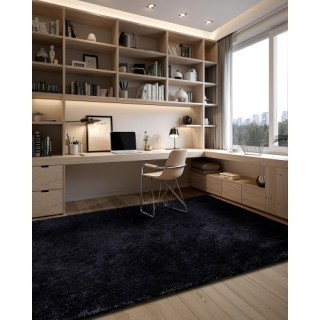 VEVOR Μαύρο Πουπουλένιο Χαλί 2,44 x 3,05μ - Μη-Ολισθηρό, Μη-Απολεπι...