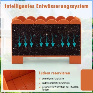 Costway Πορτοκαλί Ανθεκτική Γλάστρα Κήπου HDPE 45x32x30 εκ. GT4116YW-2