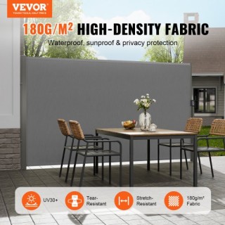 VEVOR Αναδιπλούμενη Πλευρική Τέντα 160x300cm, Γκρι  KSSCP160X300IWJ...