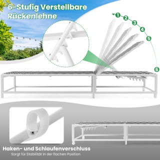 Costway Εξωτερική Ξαπλώστρα XXL με Ρυθμιζόμενη Πλάτη και Ρόδες, Αντ... Costway Εξωτερική Ξαπλώστρα XXL με Ρυθμιζόμενη Πλάτη και Ρόδες, Αντ...