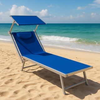 Ξαπλώστρα Ανακλινόμενη για Θάλασσα Πισίνα και Κήπο Total Μπλε με Σκ...