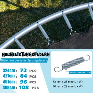 Costway  Εξωτερικό Τραμπολίνο Κήπου Διαμέτρου 366 εκ - Μαύρο & Μπλε...