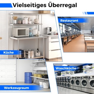 Costway  Ανοξείδωτη Διπλή Ραφιέρα Υπερυψωμένης Αντοχής και Ευελιξία...