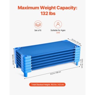 VEVOR Στοιβαζόμενα Παιδικά Κρεβατάκια 52 x 23 για Νηπιαγωγεία, Κρεβ... VEVOR Στοιβαζόμενα Παιδικά Κρεβατάκια 52 x 23 για Νηπιαγωγεία, Κρεβ...