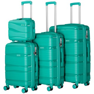 PROVITERA Σετ 4 Σκληρές Βαλίτσες από Πολυπροπυλένιο σε Πράσινο Χρώμ...