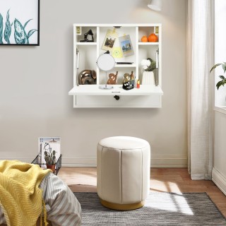 Costway  Πτυσσόμενο Επιτοίχιο Γραφείο Laptop με Αποθηκευτικούς Χώρο...