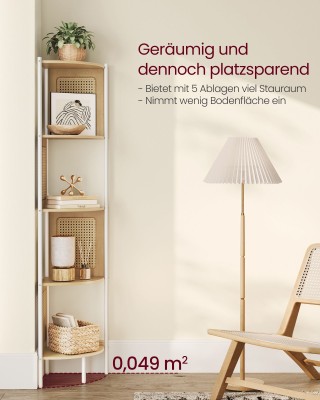 Ραφιέρα Γωνίας 5 Επιπέδων VASAGLE με Ρατάν Πλαϊνά, 61.4 εκ., Δρυς Μ... Ραφιέρα Γωνίας 5 Επιπέδων VASAGLE με Ρατάν Πλαϊνά, 61.4 εκ., Δρυς Μ...