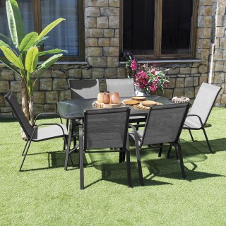 Galileo Εξωτερική Καρέκλα με Μπράτσα από Χάλυβα Άνθρακα, PVC και Πο...