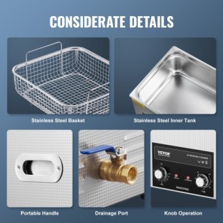 VEVOR 15L Υπερηχητικός Καθαριστής με Θερμαντήρα, Χρονοδιακόπτη & Κ... VEVOR 15L Υπερηχητικός Καθαριστής με Θερμαντήρα, Χρονοδιακόπτη & Κ...