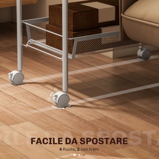 HOMCOM Καρότσι Κουζίνας Εξοικονόμησης Χώρου 5 Επιπέδων με Καλάθια Δ...