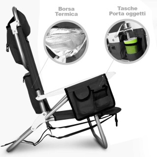 BAKAJI Πτυσσόμενη Καρέκλα Παραλίας Αλουμινίου με Θερμική Τσάντα κα... BAKAJI Πτυσσόμενη Καρέκλα Παραλίας Αλουμινίου με Θερμική Τσάντα κα...