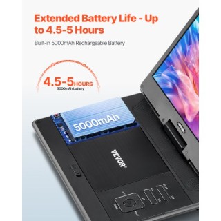 VEVOR Φορητό DVD Player 14 με HD Οθόνη Στροφής και 5ωρη Επαναφορτιζ...