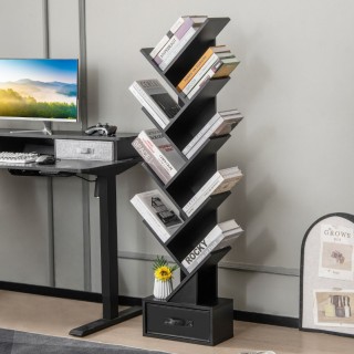 Ξύλινη Επιδαπέδια Ραφιέρα-Βιβλιοθήκη σε Σχήμα Δέντρου 10 Επιπέδων μ...