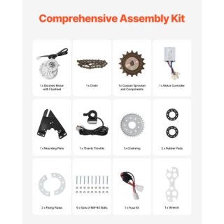 VEVOR Σετ Ηλεκτρικού Κινητήρα 450W με Βούρτσες DC 36V 3000rpm με Αν...