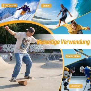 Costway Ξύλινο Σανίδι Ισορροπίας και Skateboard Σταθεροποιημένο Κ... Costway Ξύλινο Σανίδι Ισορροπίας και Skateboard Σταθεροποιημένο Κ...