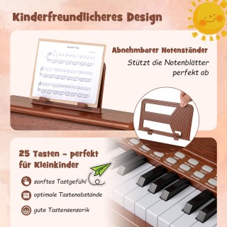 Costway 25 Πλήκτρων Μίνι Ψηφιακό Πιάνο με Σκαμπό Παιδικό Πιάνο με Ρ... Costway 25 Πλήκτρων Μίνι Ψηφιακό Πιάνο με Σκαμπό Παιδικό Πιάνο με Ρ...