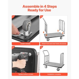 VEVOR Καρότσι Ξενοδοχείου 750 LBS με Αφαιρούμενο Μπροστινό Πλαίσιο ...