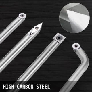 Σετ Εργαλείων Τόρνου Ξύλου VEVOR 4 Τεμ, Ανταλλακτικές Λεπίδες Καρβι...